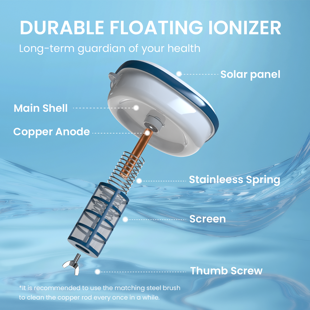Enhulk Solar Pool Ionizer, Chemical-Free Floating Water Purifier for Fresh