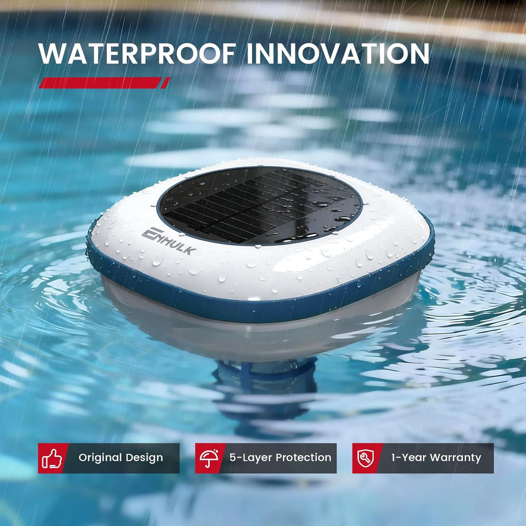 Enhulk Solar Pool Ionizer, Chemical-Free Floating Water Purifier for Fresh
