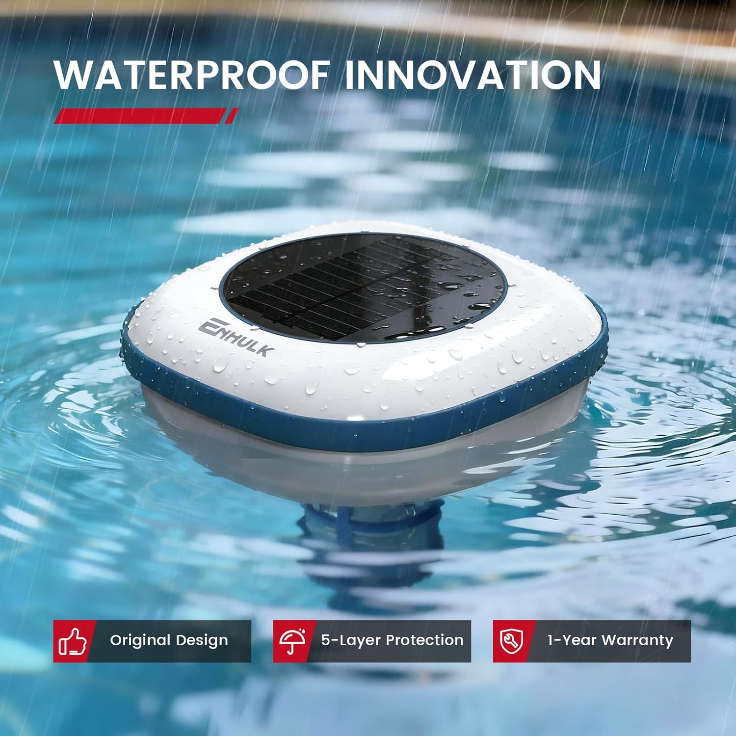 Enhulk Solar Pool Ionizer, Chemical-Free Floating Water Purifier for Fresh