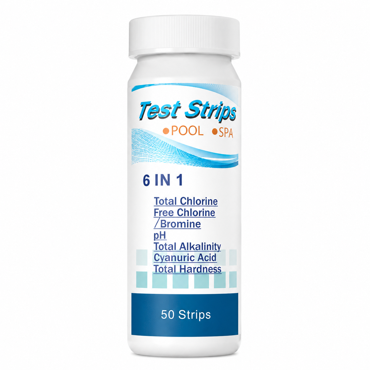 Enhulk 6-in-1 Pool Water Test Strips for Chlorine, Bromine, pH, Alkali
