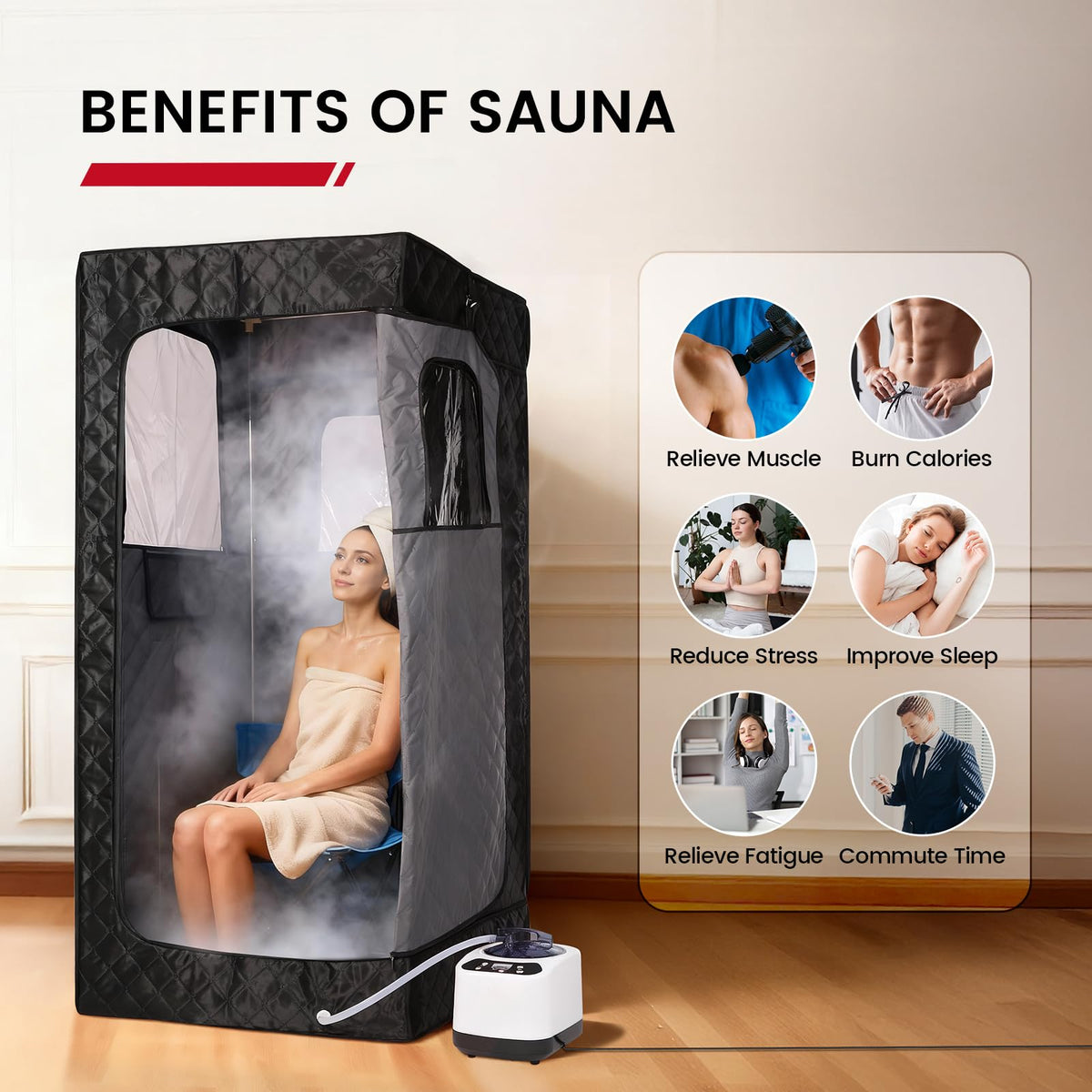 Enhulk Home Portable Personal Steam Sauna - Fast Heat & Spa Detox