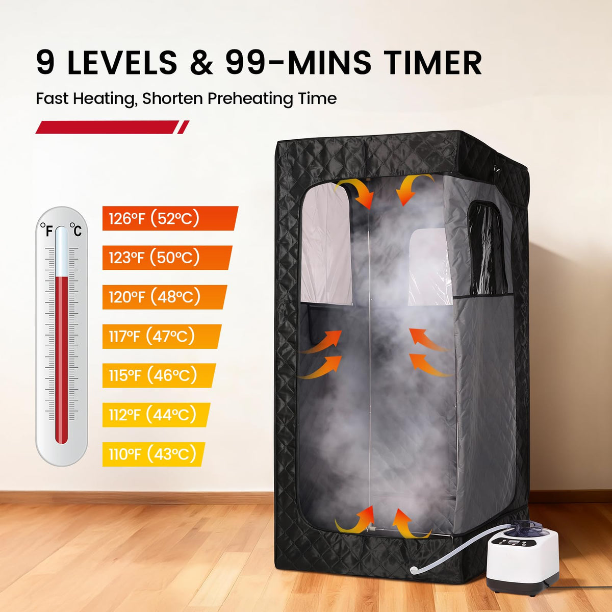 Enhulk Home Portable Personal Steam Sauna - Fast Heat & Spa Detox